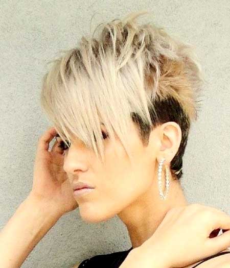 Undercut Hairdo with Blonde Colored Spikes