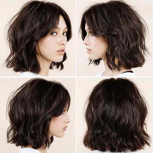 Wavy Short Dark Haircut for Women