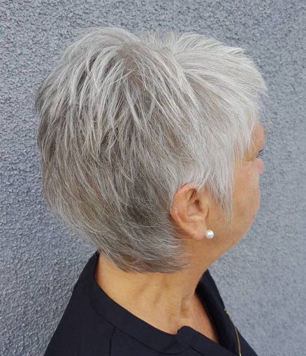 Airy Gray Pixie with Lots of Layers