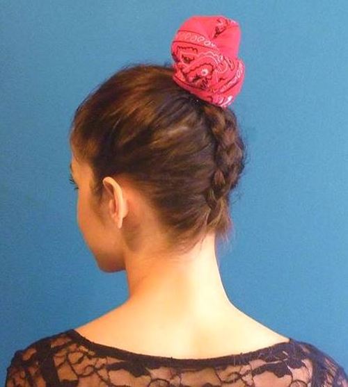 Bun Updo with Braided Back
