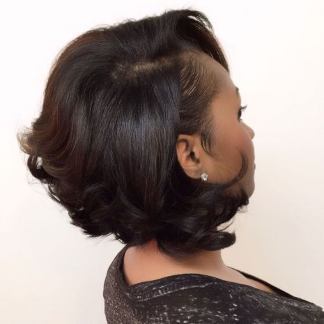Dark Brown Bob with Curled Ends