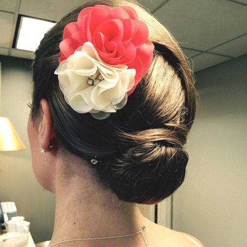 Double Flower and Sleek Chignon
