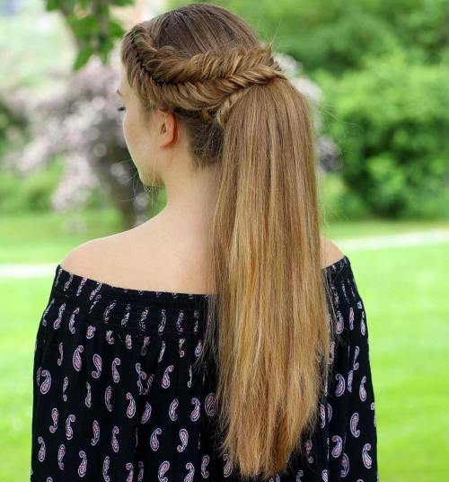 Fishtail Wrapped Ponytail
