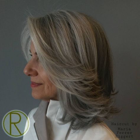 Gray Bob with Swoopy Layers