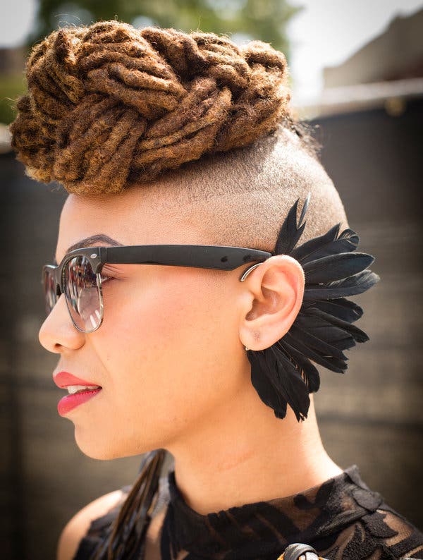 Roped Cornrow Strands with Bald Surroundings