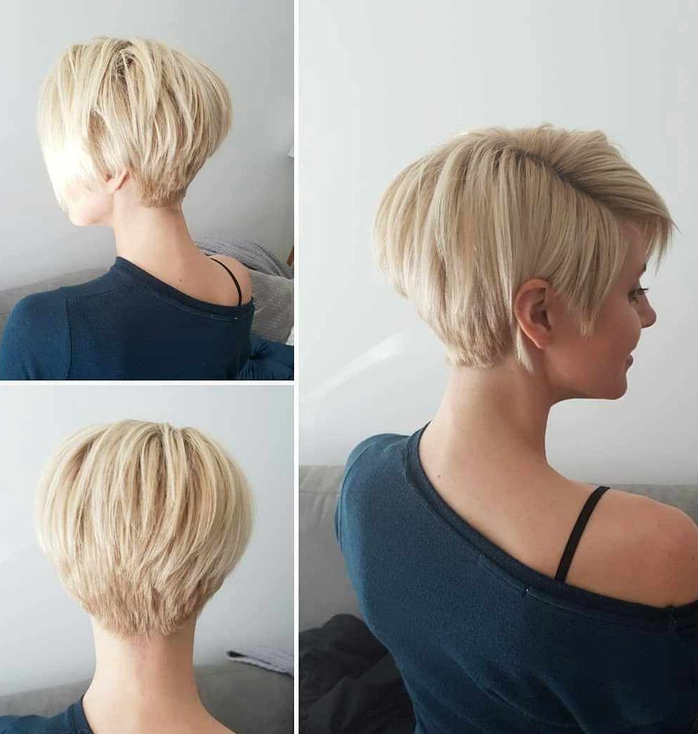 Rounded Ash Blonde Haircut