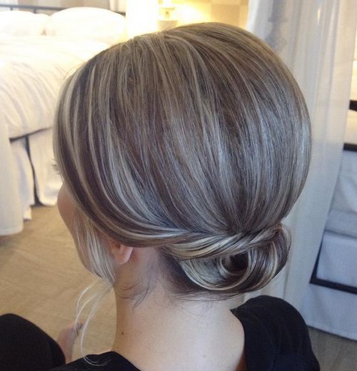 Small Low Bun with a Bouffant