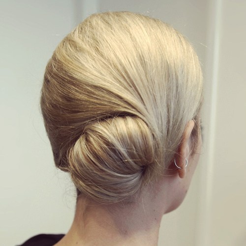 Twisted Glam Bun Updo For Mid Length Hair