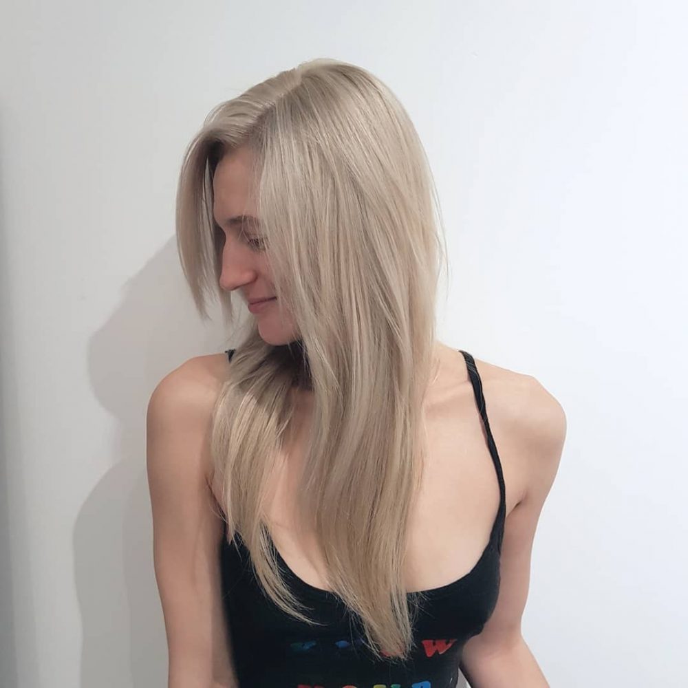 cool blonde long straight