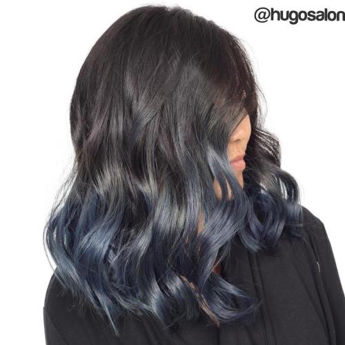Black Hair with Blue Grey