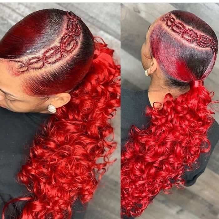 Black Hair with Red Ombre