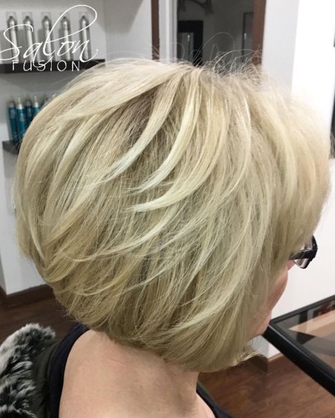 Blonde Bob with Angled Layers
