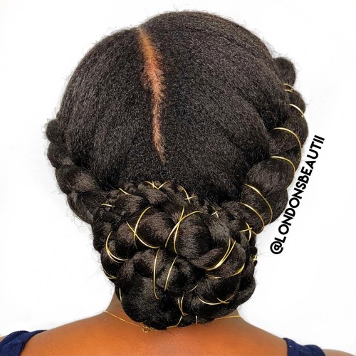 Braided Chignon with String Wraps