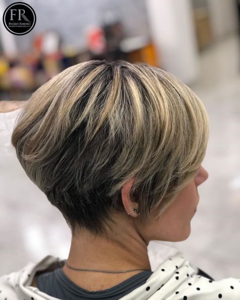 Bronde Pixie Bob for Thick Hair