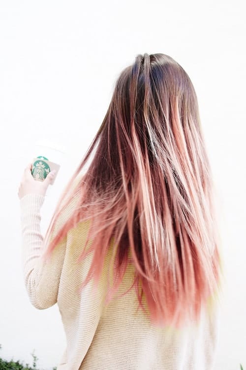 Brown to Pastel Pink Ombre