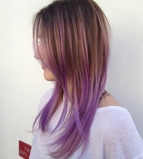 Caramel with Lavender Highlights