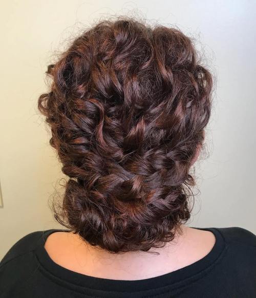 Chignon with Curly French Braids