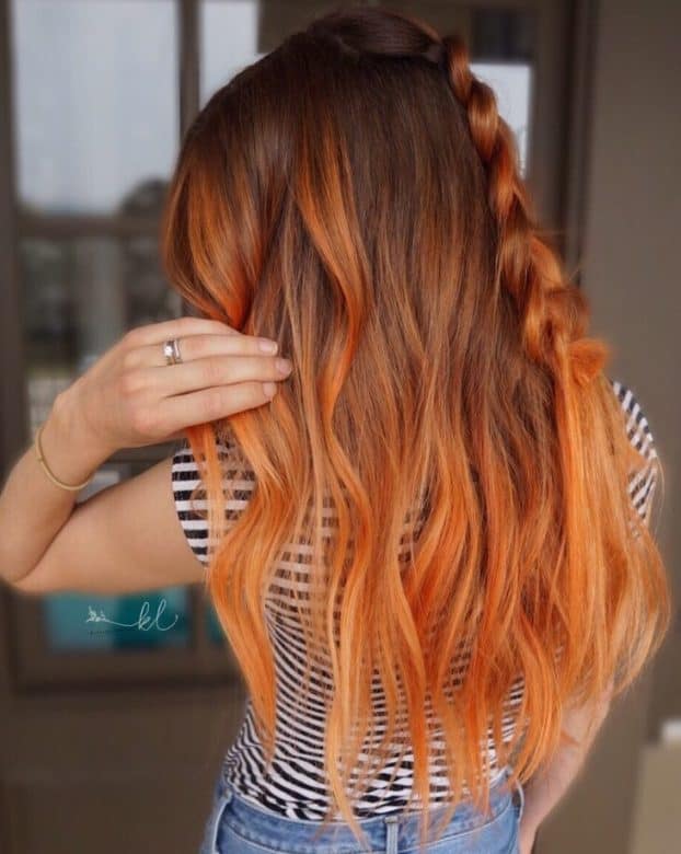 Copper Ombre with a Braid