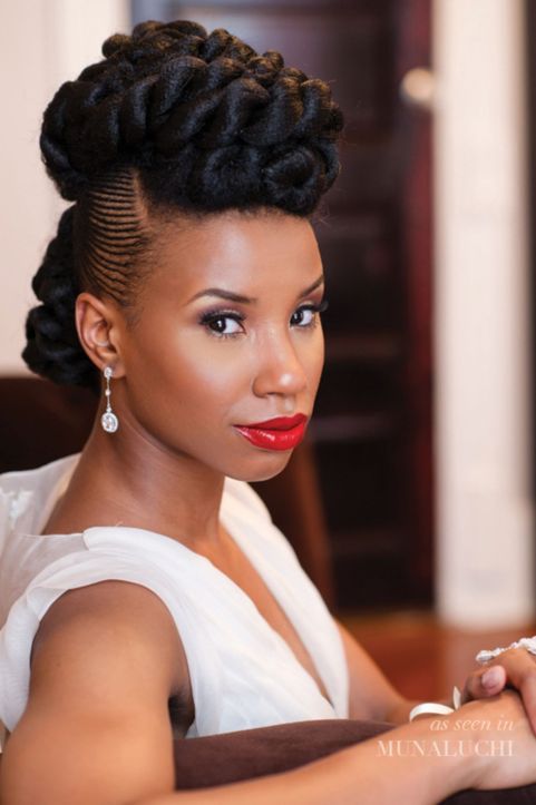 Gorgeous Natural Hair Updo With Twists
