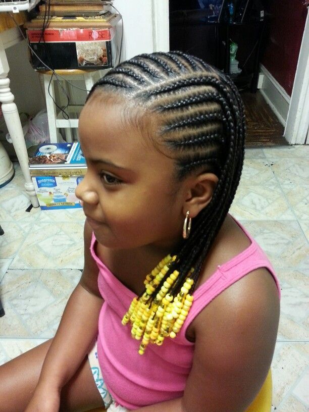 Little Girl Braids with Beads