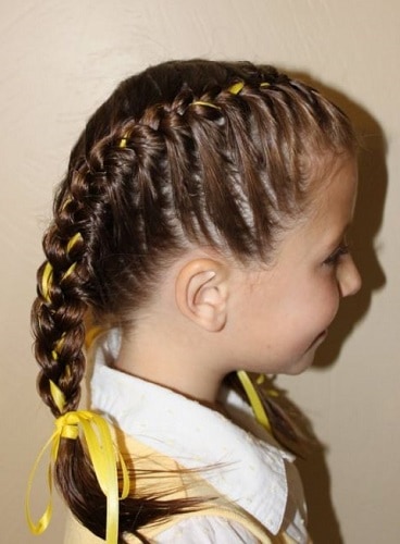 Little Girl’s Braids with Beads 10