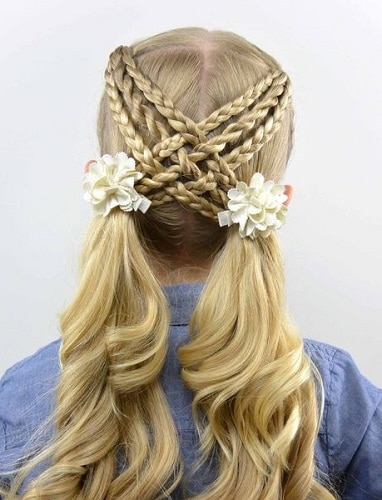 Little Girl’s Braids with Beads 18