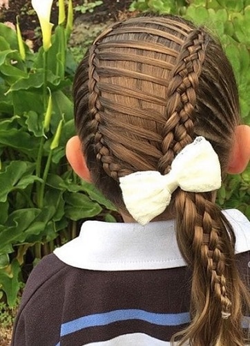 Little Girl’s Braids with Beads 23