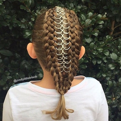Little Girl’s Braids with Beads 26