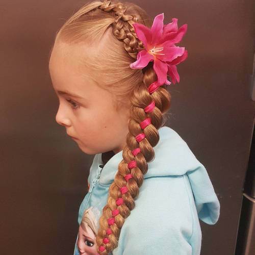 Little Girl’s Braids with Beads 35