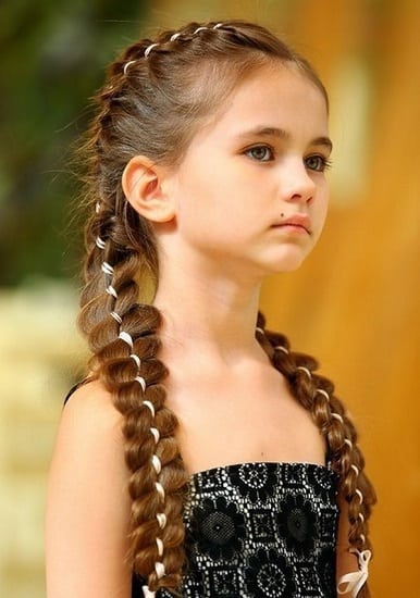 Little Girl’s Braids with Beads 39