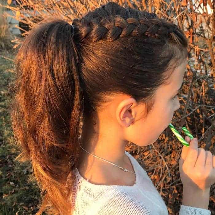 Little Girl’s Braids with Beads 50