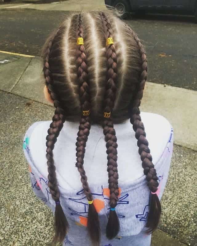 Little Girl’s Braids with Beads 60