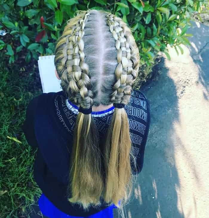 Little Girl’s Braids with Beads 80