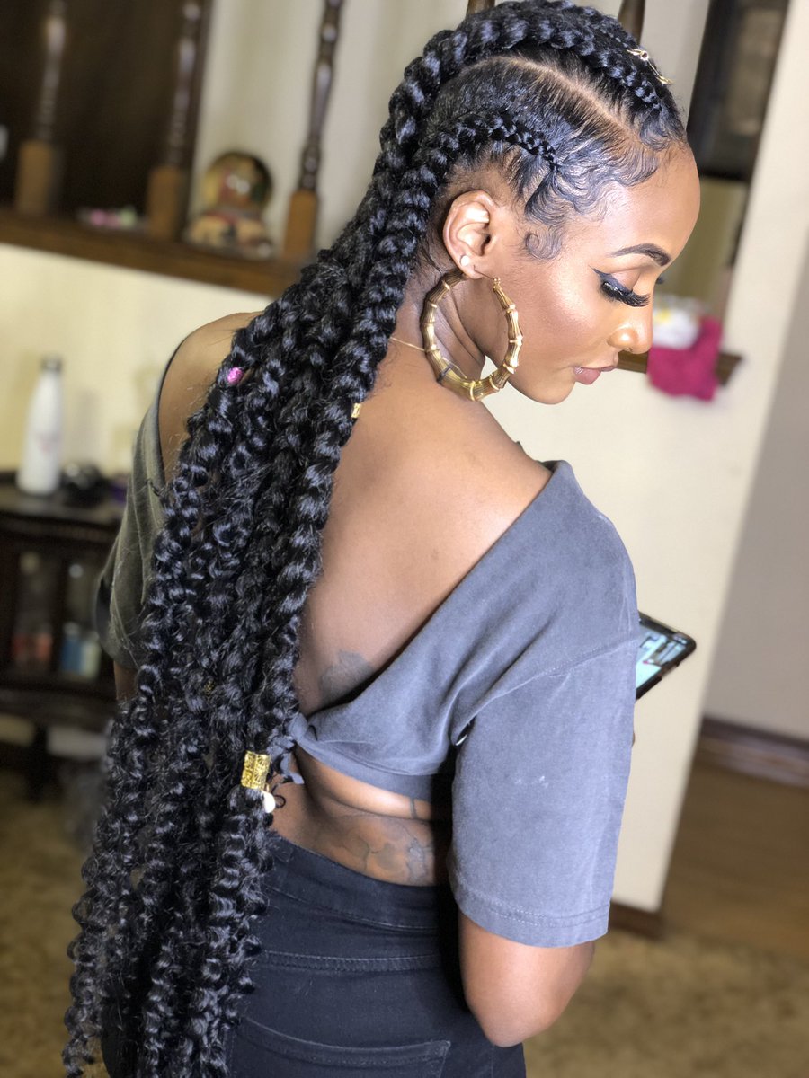 Long Braids with Visible Baby Hair