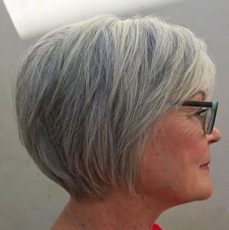 Long Gray Pixie for Straight Hair