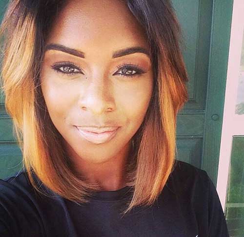 Ombre Black Hairstyle with Short Bob