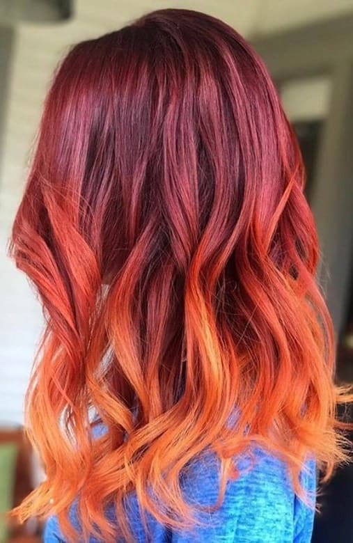 Red Orange Hair Ombre