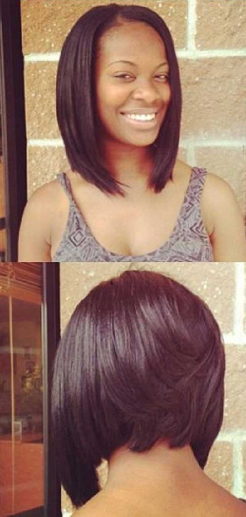 Short Layered Inverted Bob Haircut For Black Women