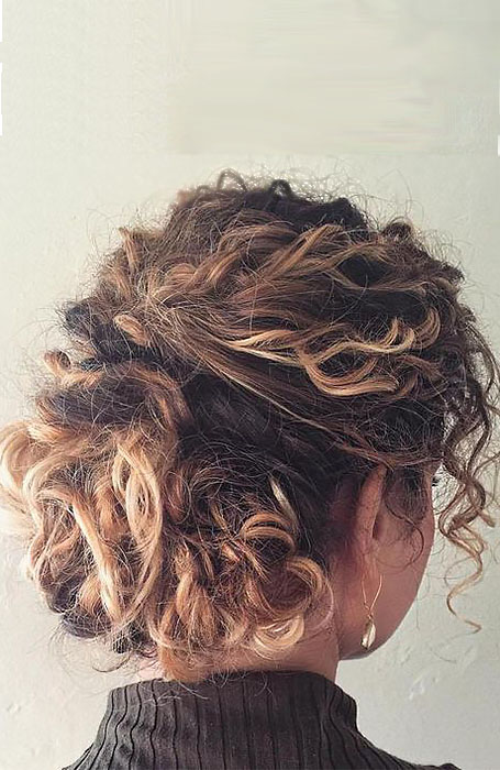 Updo for Short Curly Hair