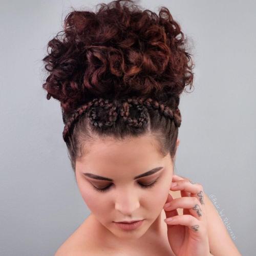Braided Updo with Curly Top