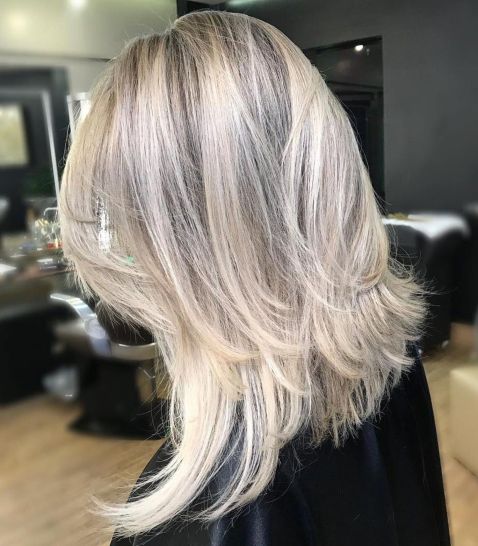 Icy Blonde Layers for Fine Hair