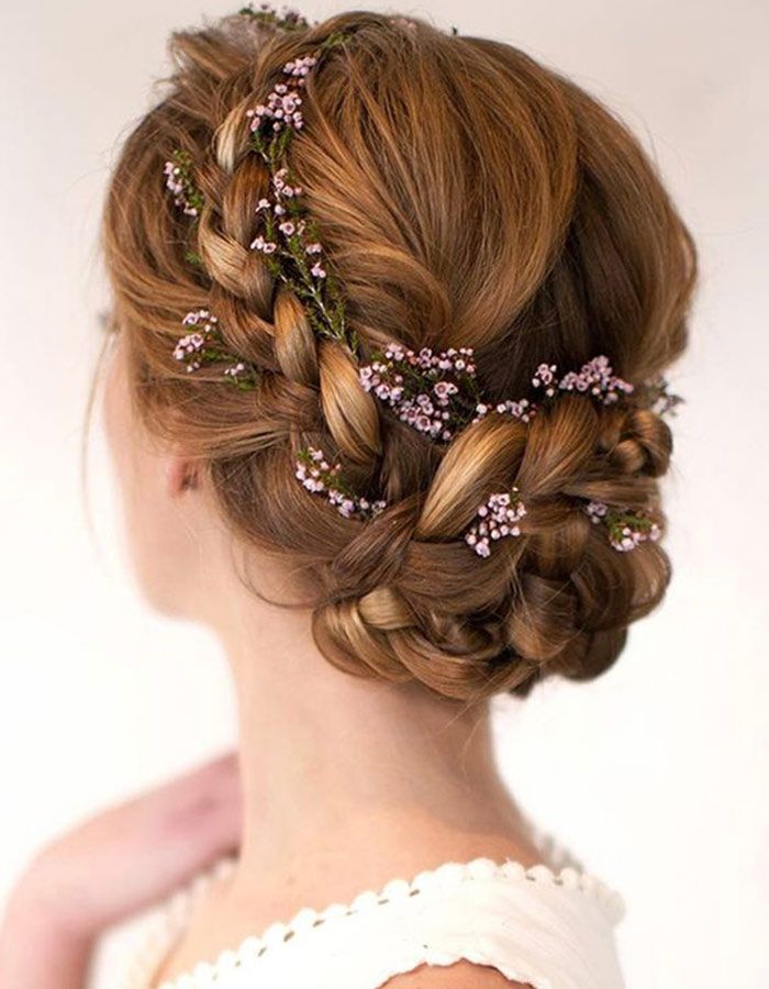 Lace Braided Hair with Floral Accessories