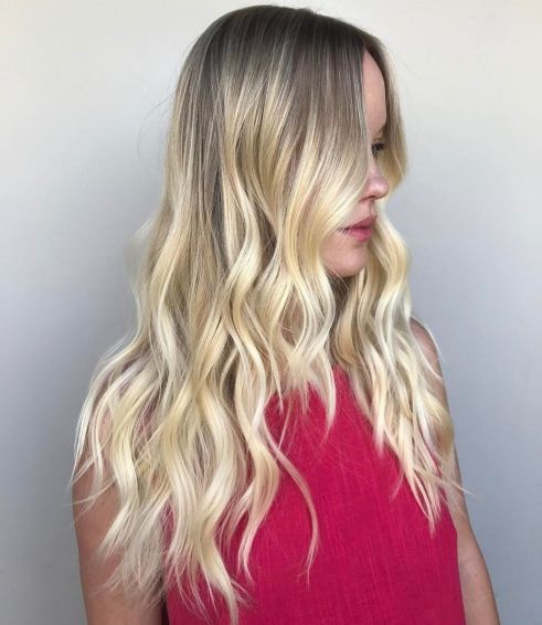Long Blonde Hair with Jagged Ends