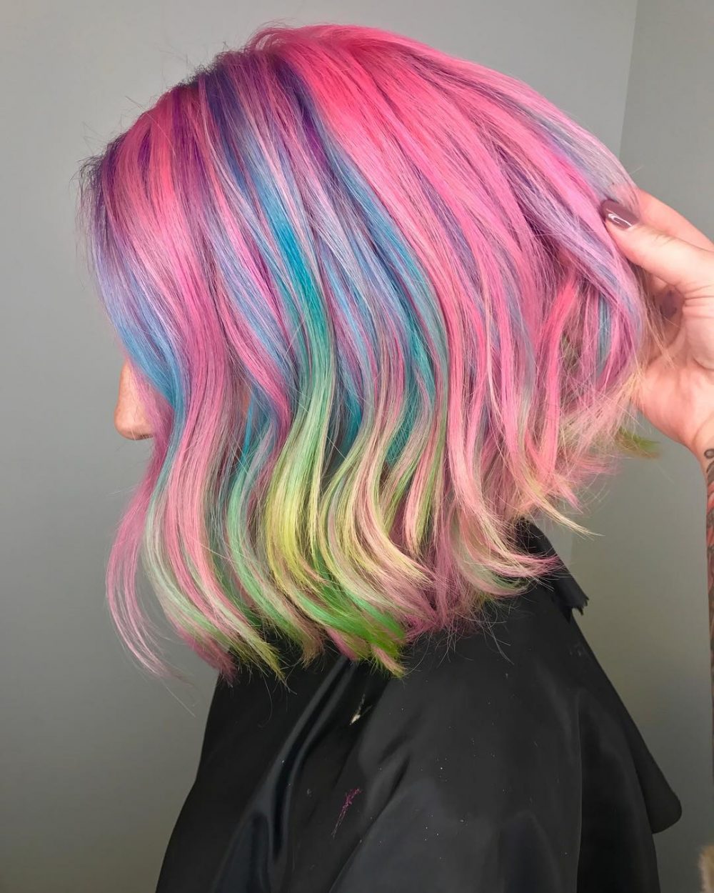 Multicolored Bob Cut