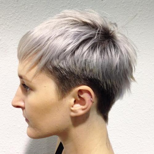 Silver Hair with a Jagged Fringe