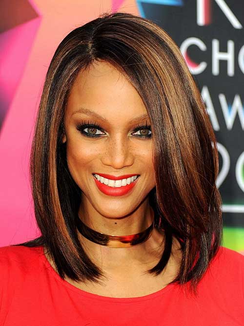 Straight Long Bob Hairstyle for Black Women