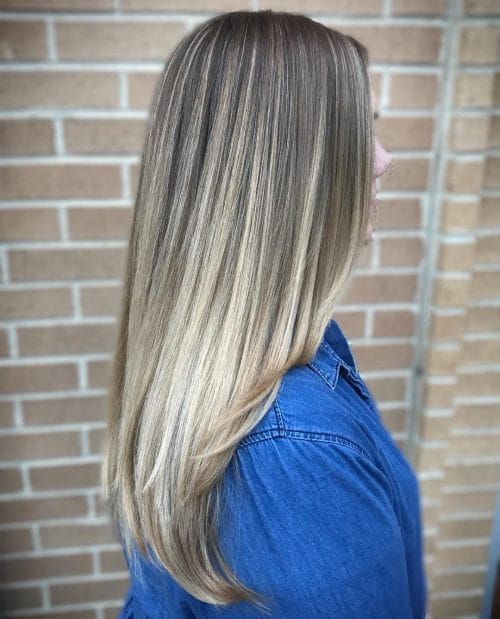 Straight long layered ombre
