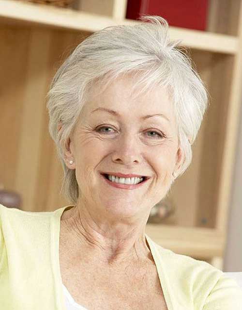 classy short hairstyle idea for women over 60