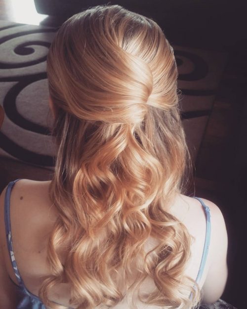 long half up half down prom hairstyle