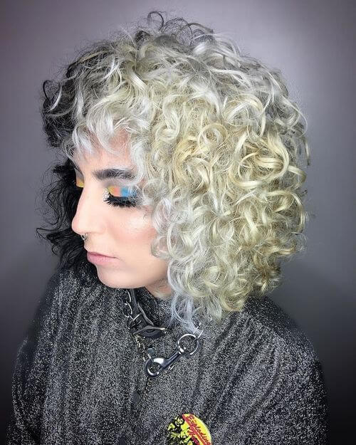 two toned curly hair